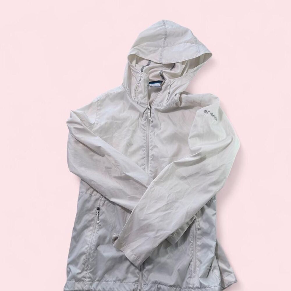Columbia Sportswear Women's White/Cream Lightweight Windbreaker Full Zip Jacket